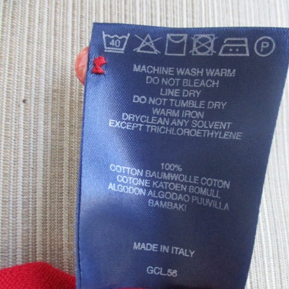 BURBERRY GOLF POLO SHIRT ~ L ~ RED ~ LOGO DETAIL ~ - Picture 6 of 12